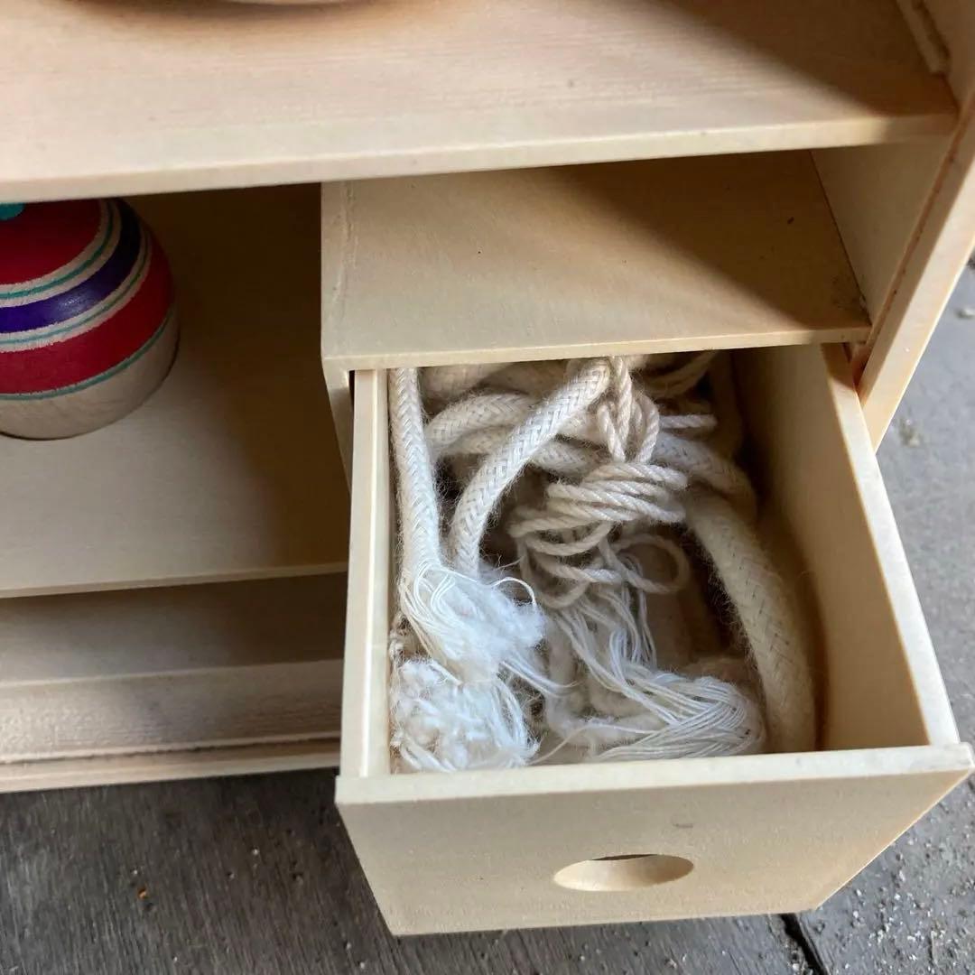 懐かしいサンヨーTV非売品！木製こまセット 収納箱付き