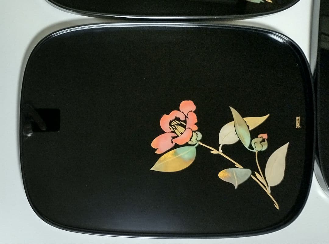 輪島塗　蒔絵絵変り　卓上膳　5客　作家もの