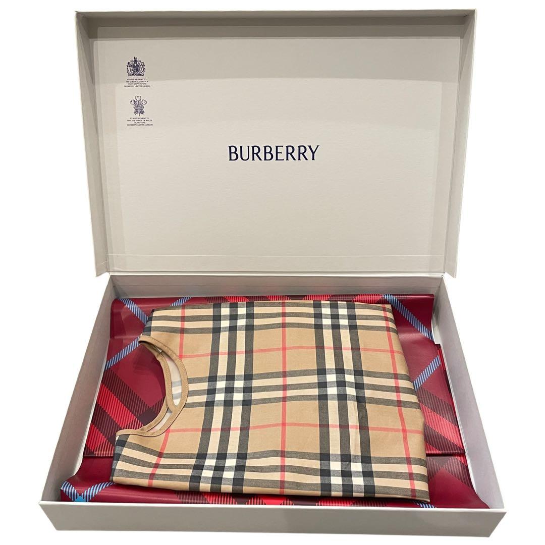 バーバリー キッズエプロン ノバチェック ベージュ