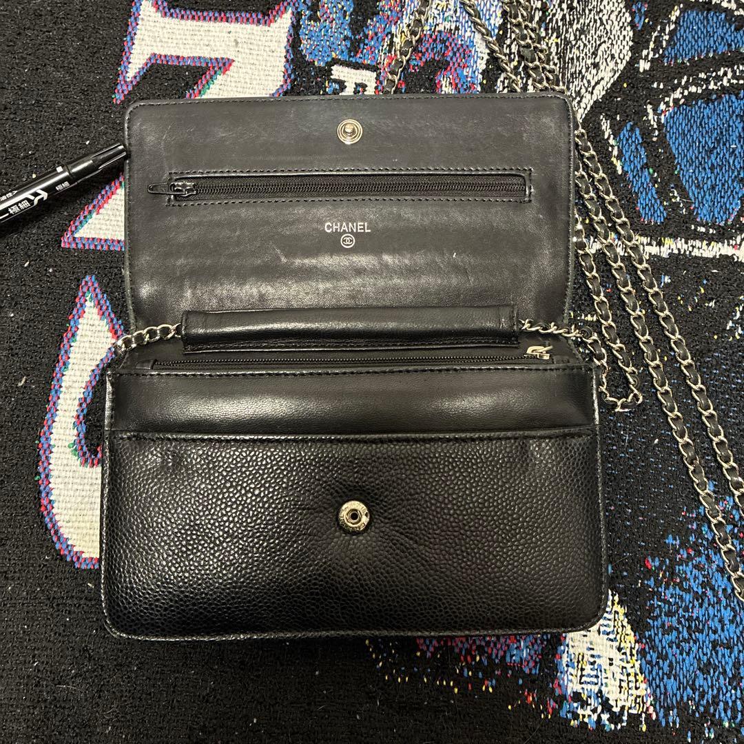 CHANEL ブラックレザー ショルダーバッグ