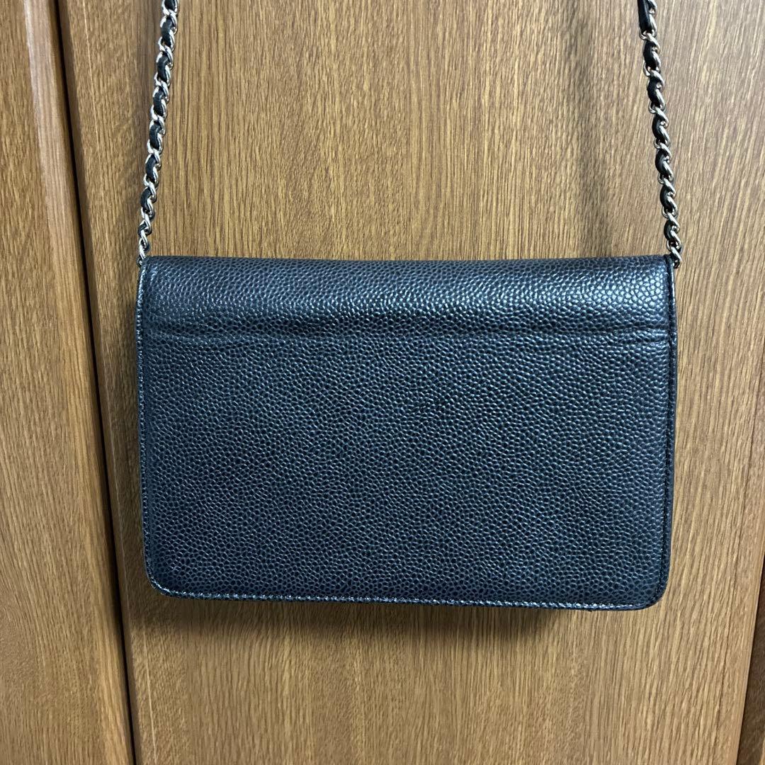 CHANEL ブラックレザー ショルダーバッグ