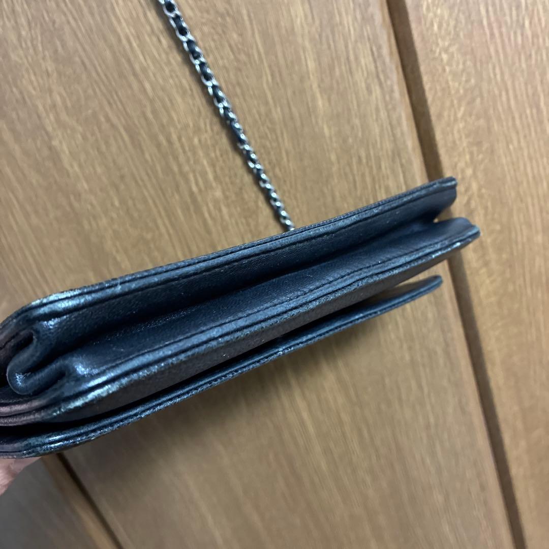 CHANEL ブラックレザー ショルダーバッグ