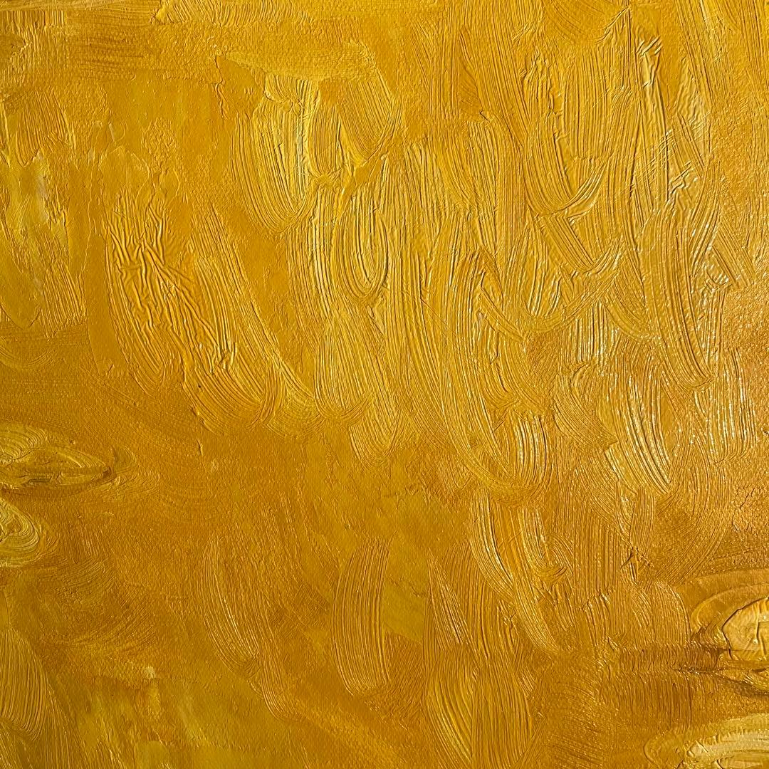 ★秀作★ 手書き油絵 クロード・モネ 睡蓮の池 黄金色 額付 絵画 油彩画