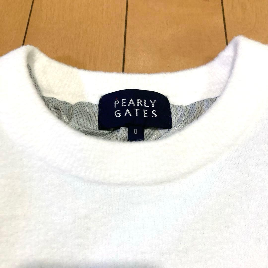 【良品】PEARLYGATES 裏付きクルーネックニットプルオーバー 防風防寒