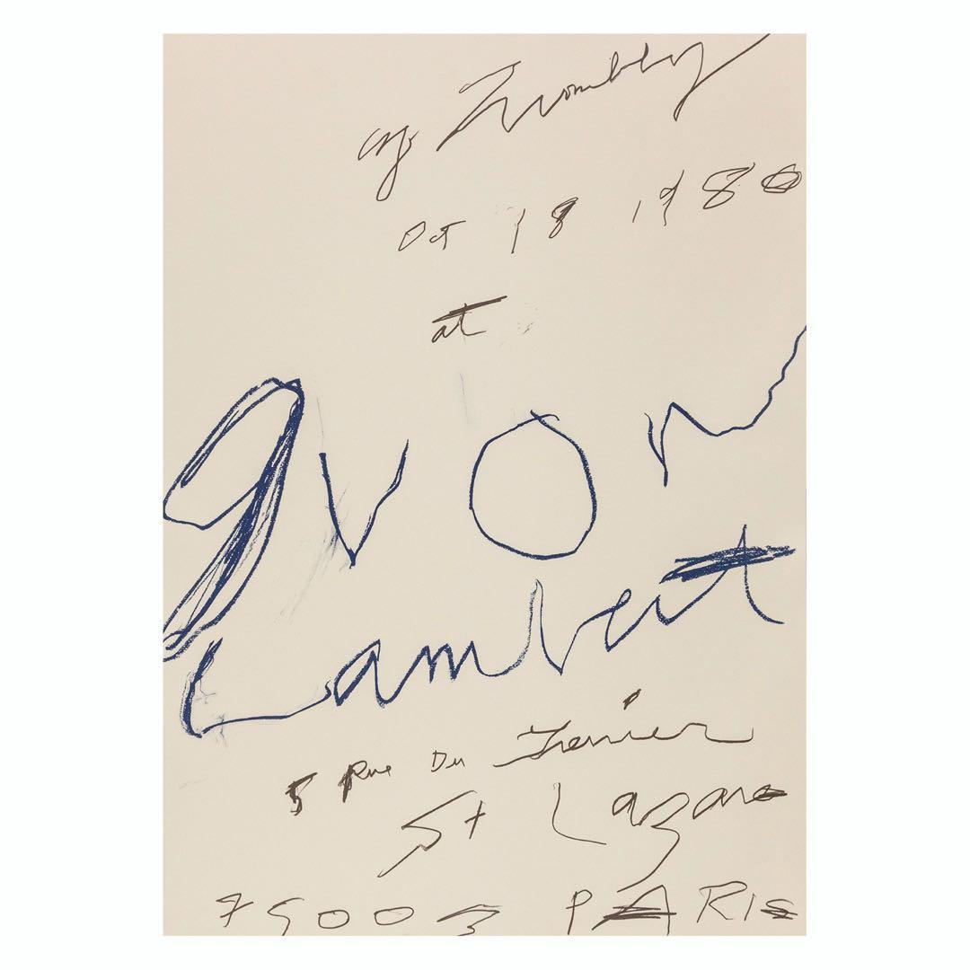 本国パリ完売! Cy Twombly - Print (1980) 復刻ポスター