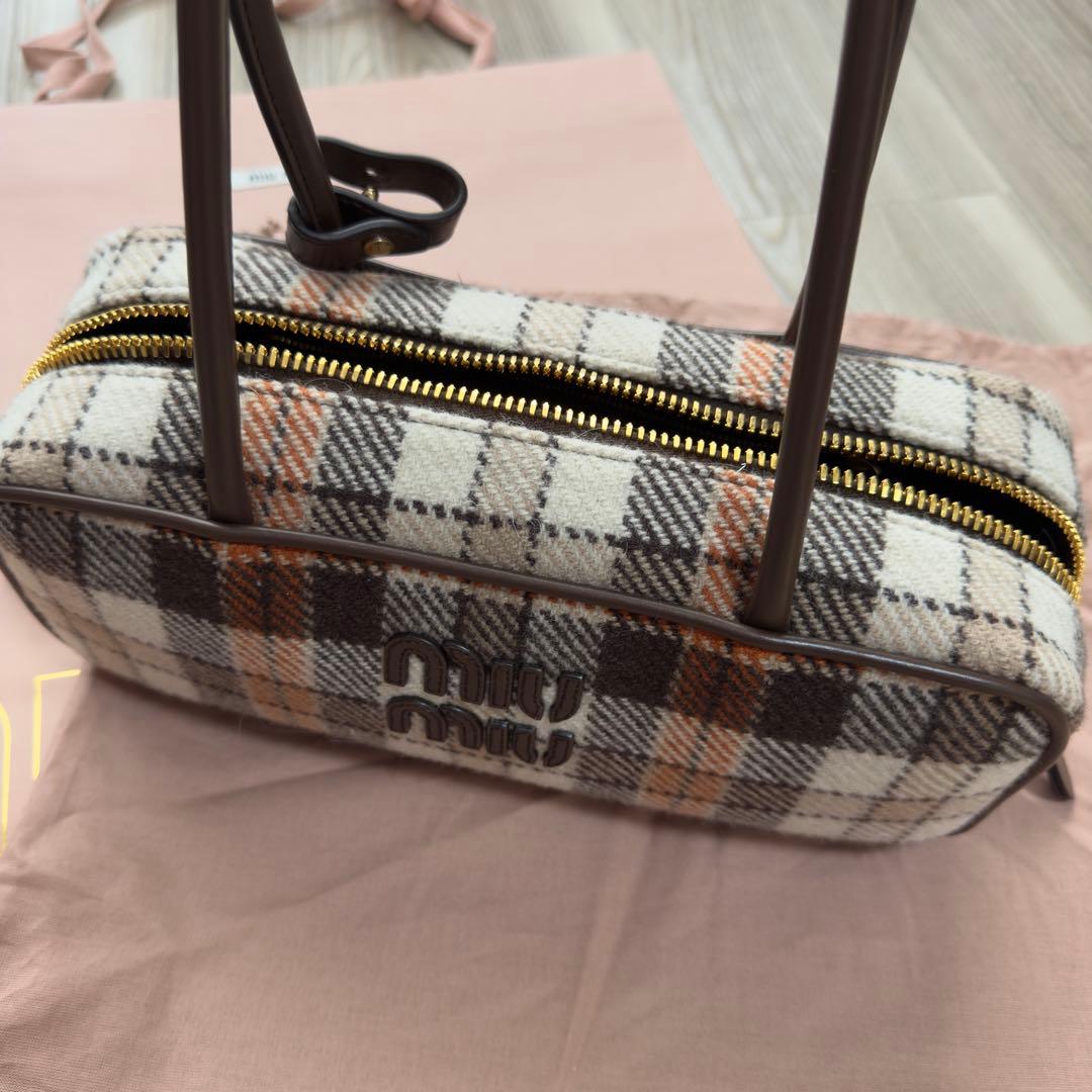 miu miu チェック柄 ハンドバッグ　ボー　ウォニョン
