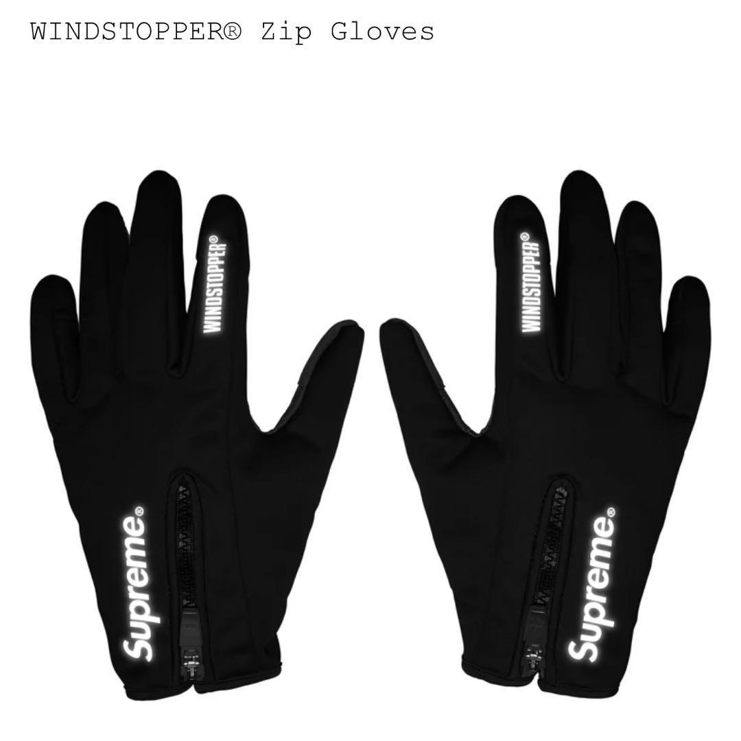 Supreme Windstopper Zip Gloves Black 黒 M