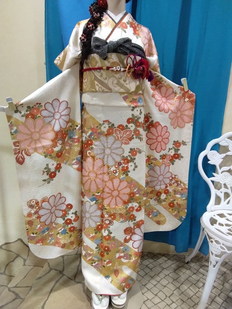振袖フルセット、三越振袖成人式、重ね衿帯揚げ帯締め、西陣袋帯、襦袢、ガード加工