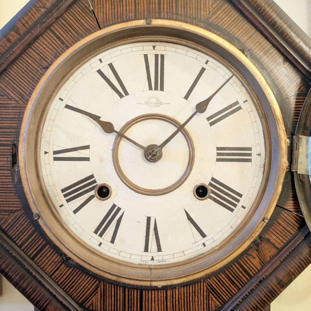 古時計　アンティーク掛時計　振り子時計　掛時計　ゼンマイ時計　精工舎