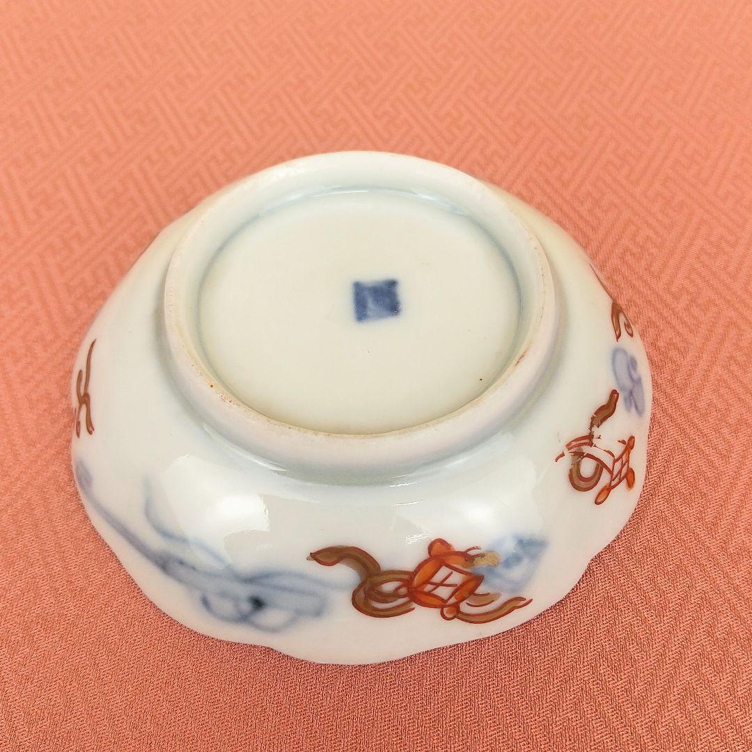 【お値下げしました！】古伊万里　色絵桜馬覗豆皿セット