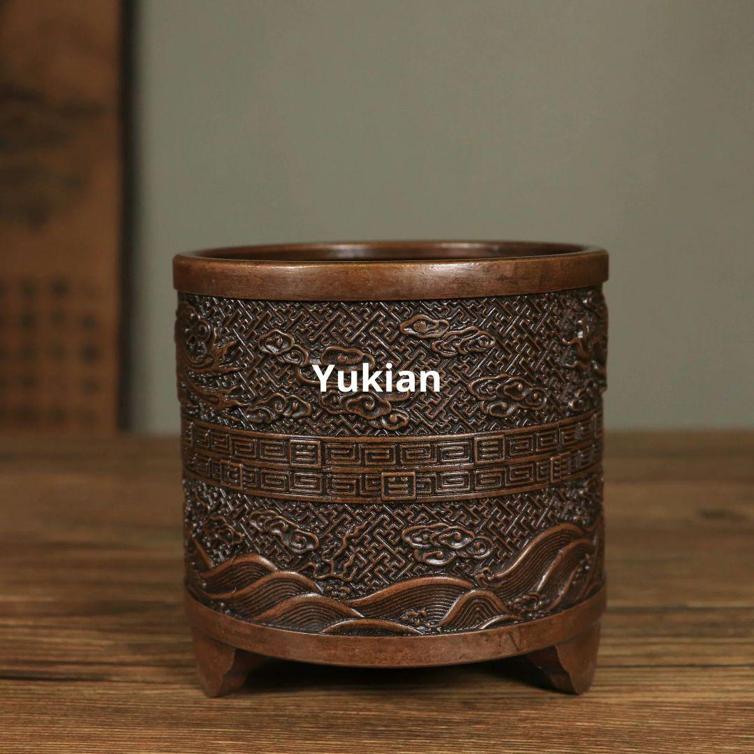 龍鳳香炉 筒式炉 龍鳳呈祥 香道具 装飾品 工芸品 美術品 置物