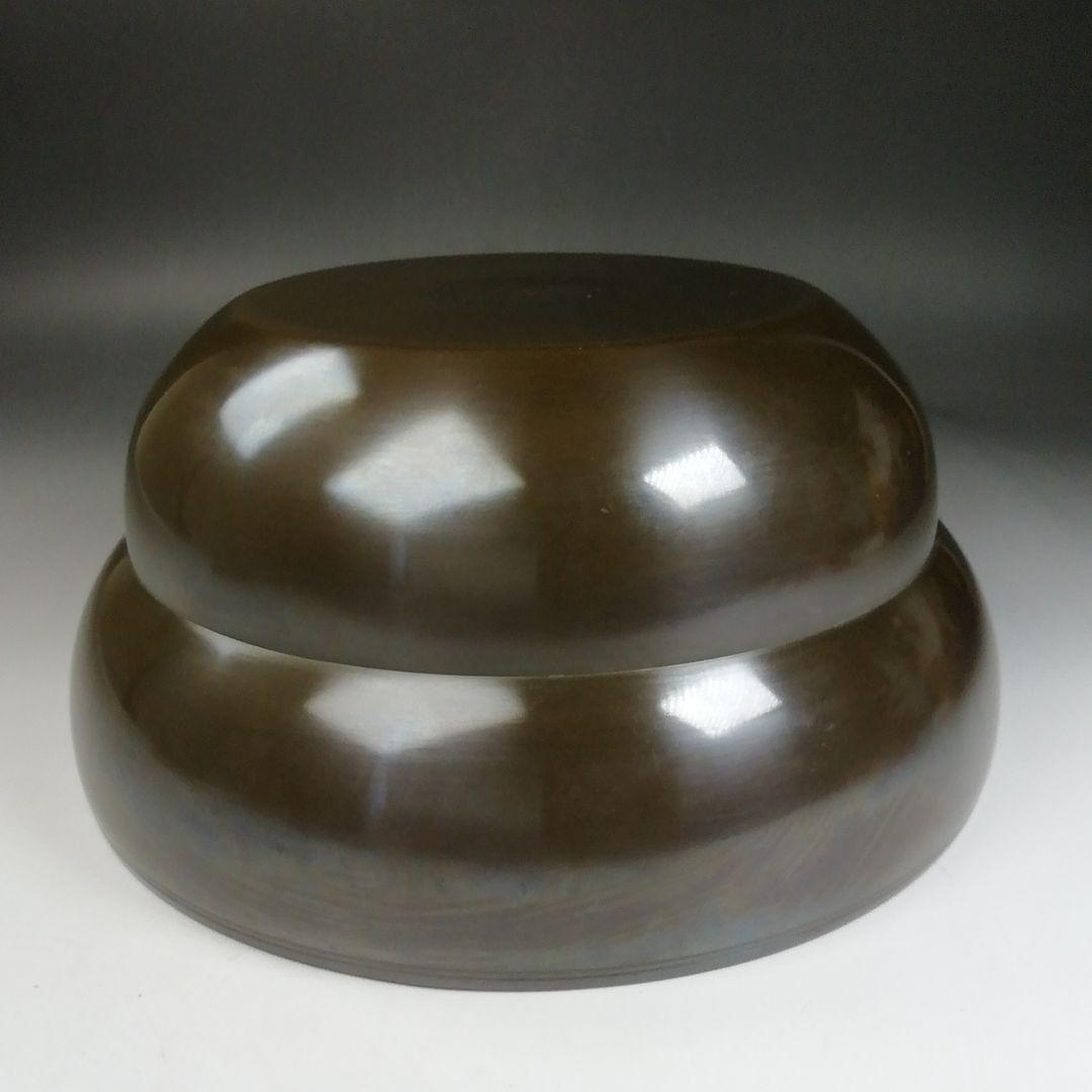 Ｗ３５　水指　『砂張銅』『箪瓢　平水指』『唐銅風炉師　藤井宗喜』　共箱　茶道具