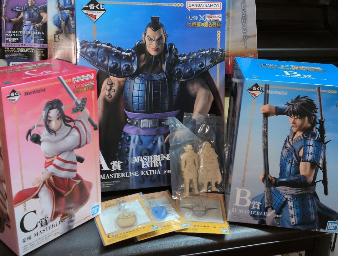 羌瘣、王騎等　キングダム　一番くじフィギュアセット　イラストボード等下位賞複数付