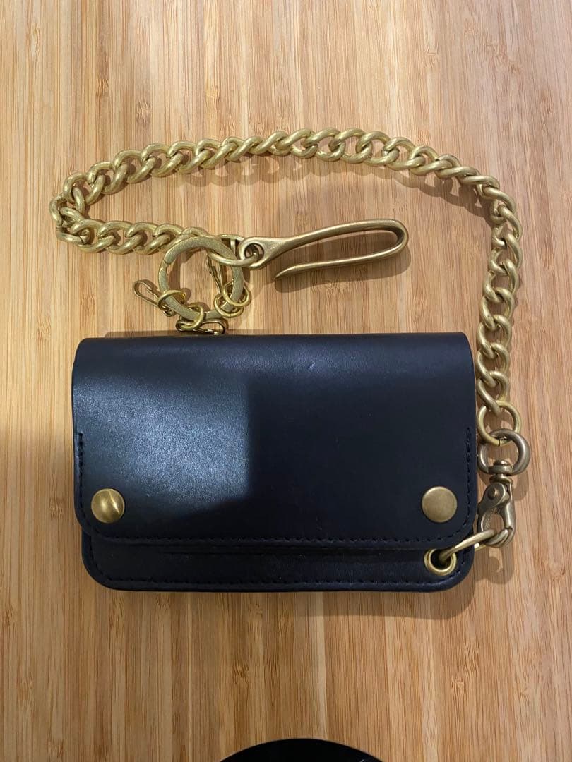 SUGAR JAM & CO. 黒い財布　栃木レザー　2回使用　チェーン付　美品