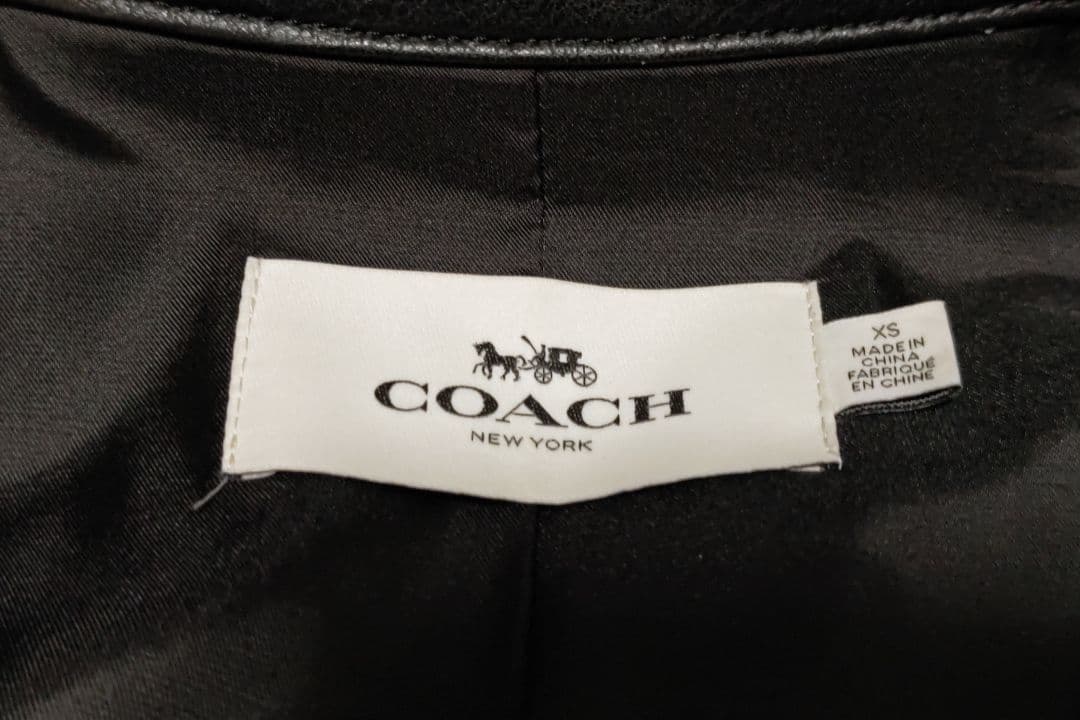 【高級美品】 お値下げ可 COACH ブラック シングルライダースジャケット M