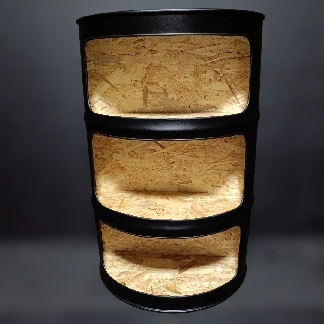 ドラム缶 リメイク 収納 ボックス レッド OSB合板 アメリカン アート家具