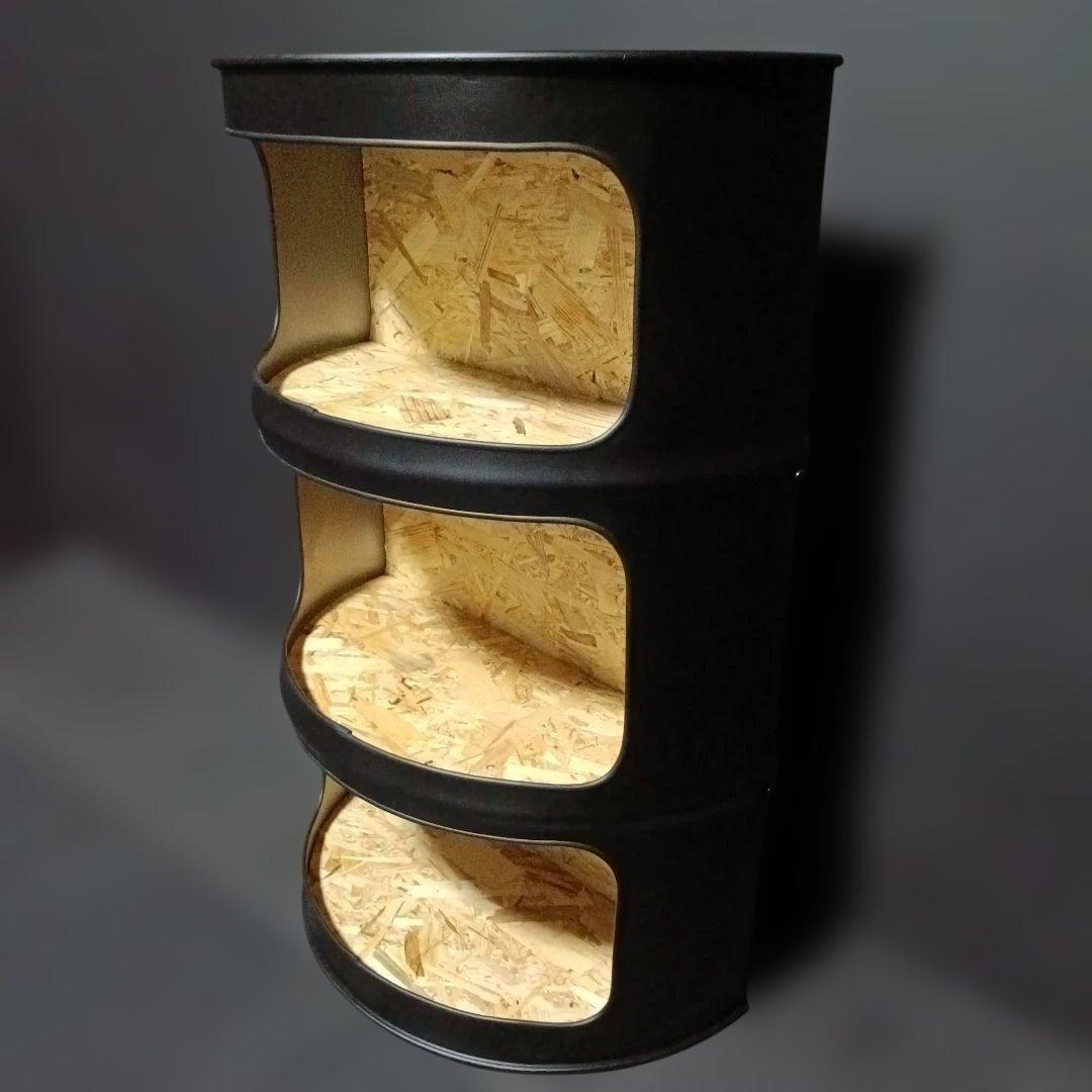 ドラム缶 リメイク 収納 ボックス レッド OSB合板 アメリカン アート家具