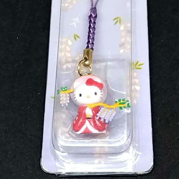 豪華根付 歌舞伎コレクションシリーズ 藤娘　ハローキティ 和服 ストラップ