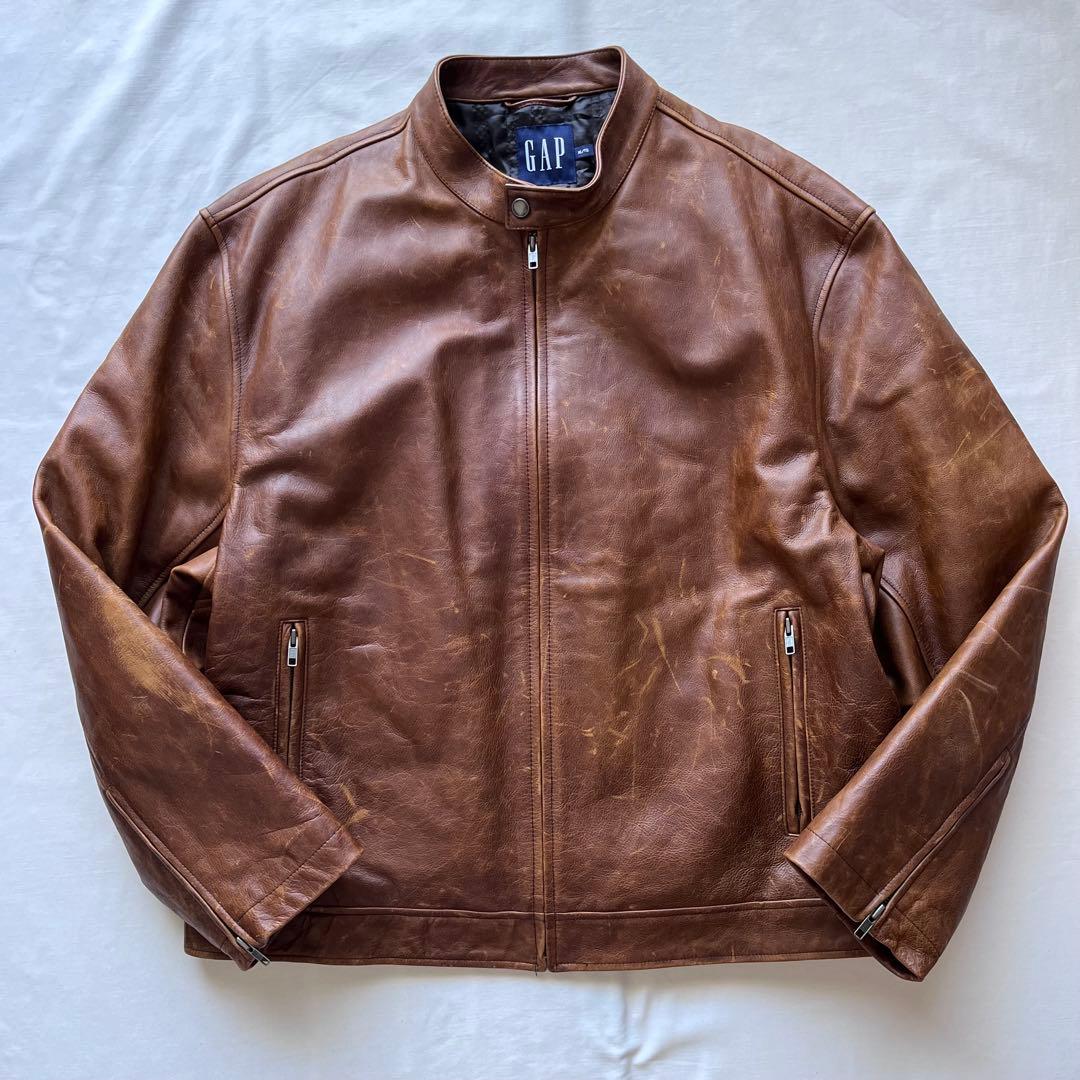 GAP ギャップ　レザージャケット シングルライダース　XL 00s