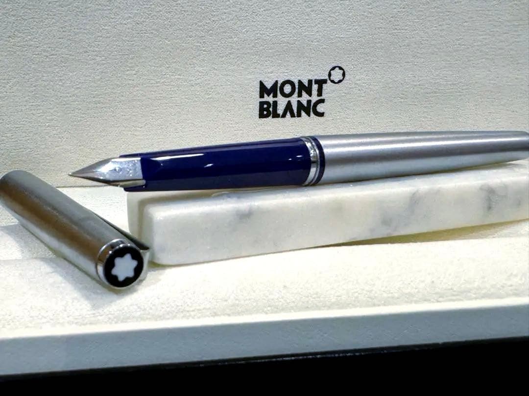 【美品】モンブラン No300 万年筆シルバー&ブルー