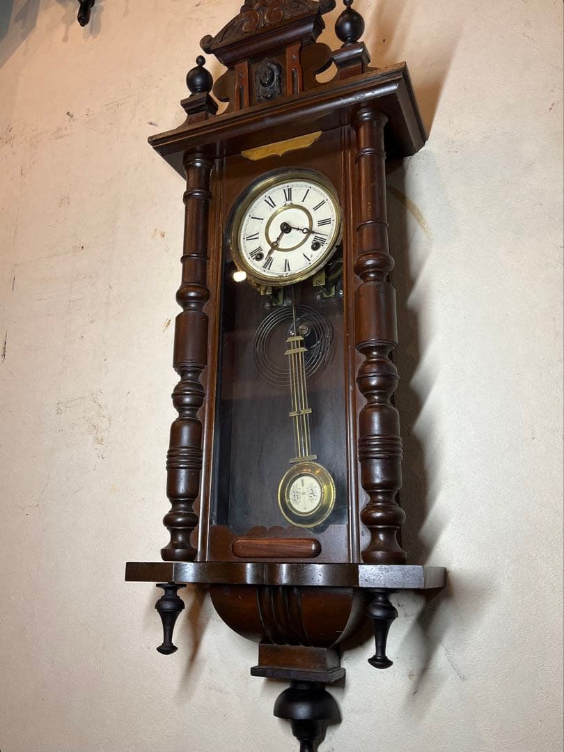 高野時計　装飾型　柱時計　古時計　振り子時計　レトロ　ゼンマイ　ボンボン　精工舎