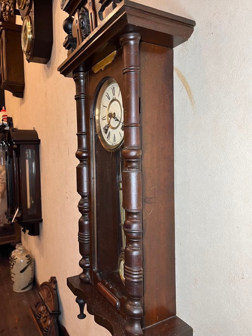 高野時計　装飾型　柱時計　古時計　振り子時計　レトロ　ゼンマイ　ボンボン　精工舎