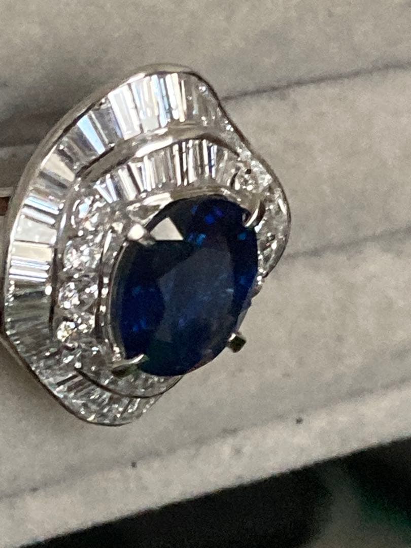 fantasyプラチナ天然サファイア7.45カラットリング