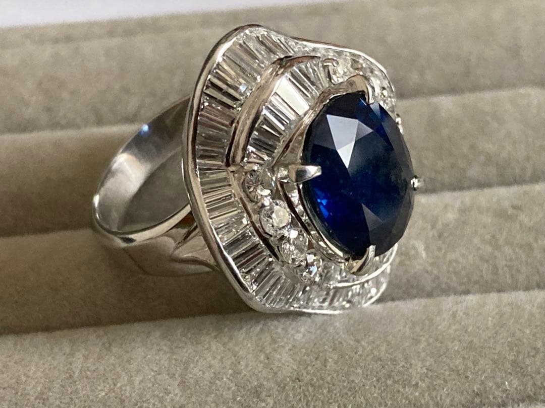 fantasyプラチナ天然サファイア7.45カラットリング
