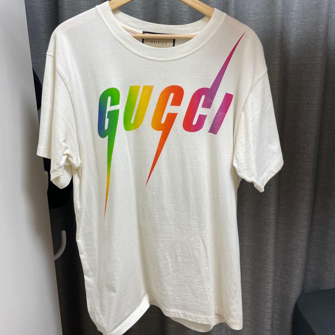GUCCI ホワイト マルチカラー Tシャツ