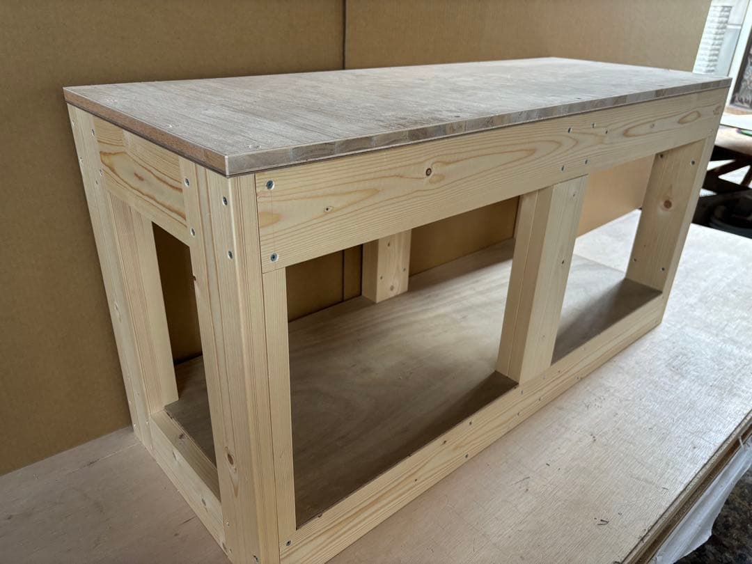 水槽台90cm用　天板厚20ｍｍ　補強柱付