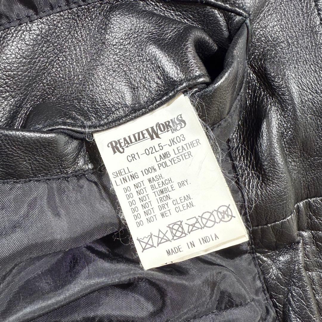 CRIMIE シングル ライダースジャケット レザージャケット 羊革 M