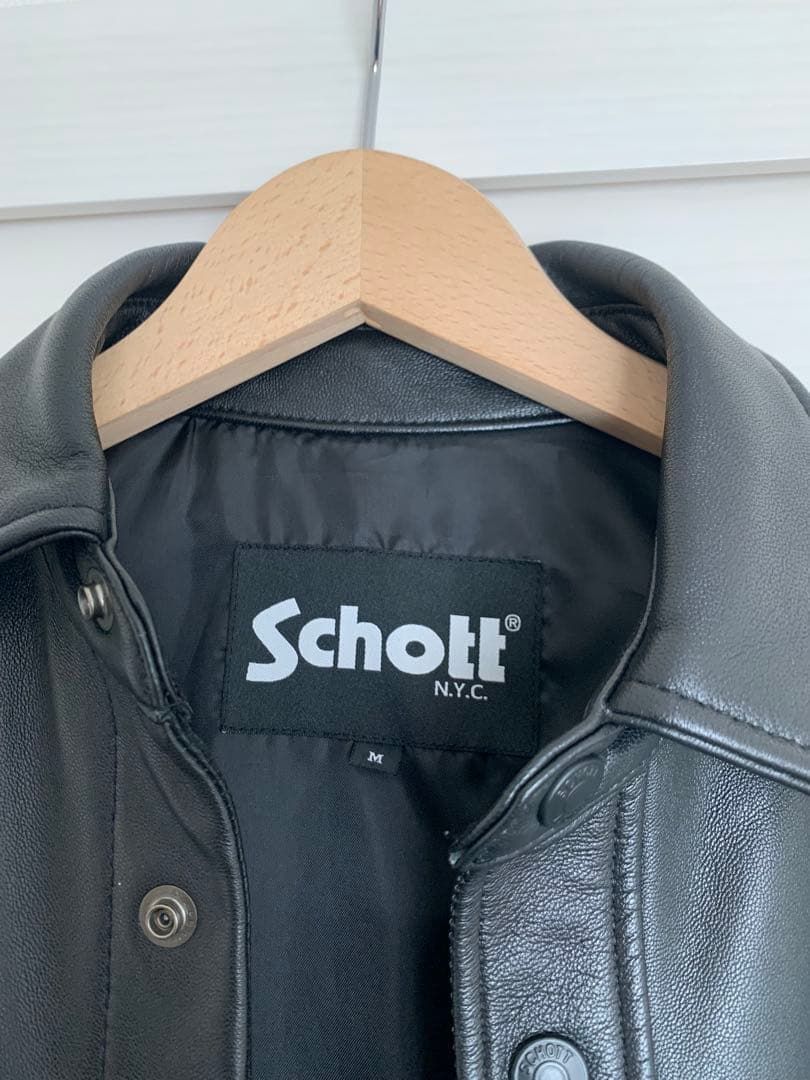 Schott SHEEP COACH JACKET シープ コーチジャケット　黒