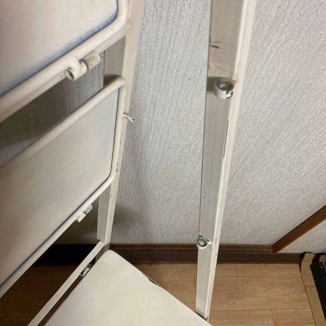 折りたたみ　アイアンラック　シェルフ　アイボリー