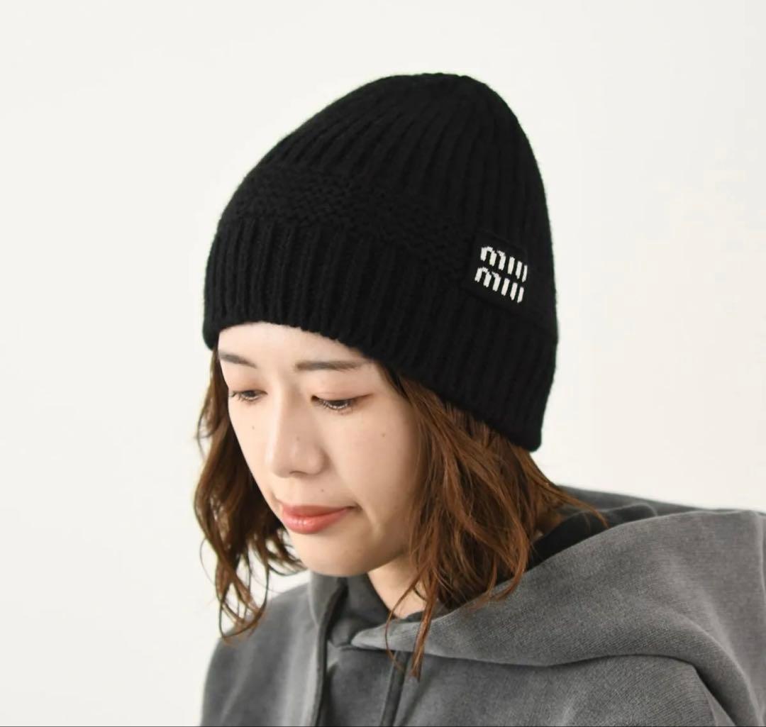 MIUMIU ニット帽/ビーニー　Black