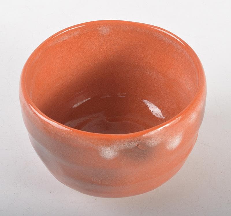 茶道具　楽吉左衛門　赤楽茶碗　喜長角印　共布共箱　M　R5251