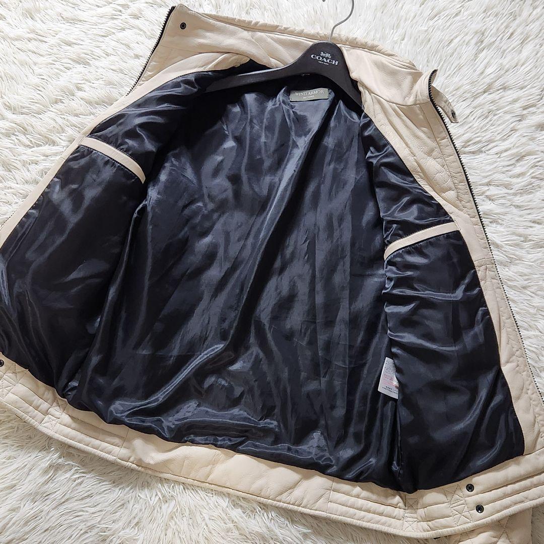 入手困難✨WIND ARMOR ライダースジャケット 革 ダウン キルティング