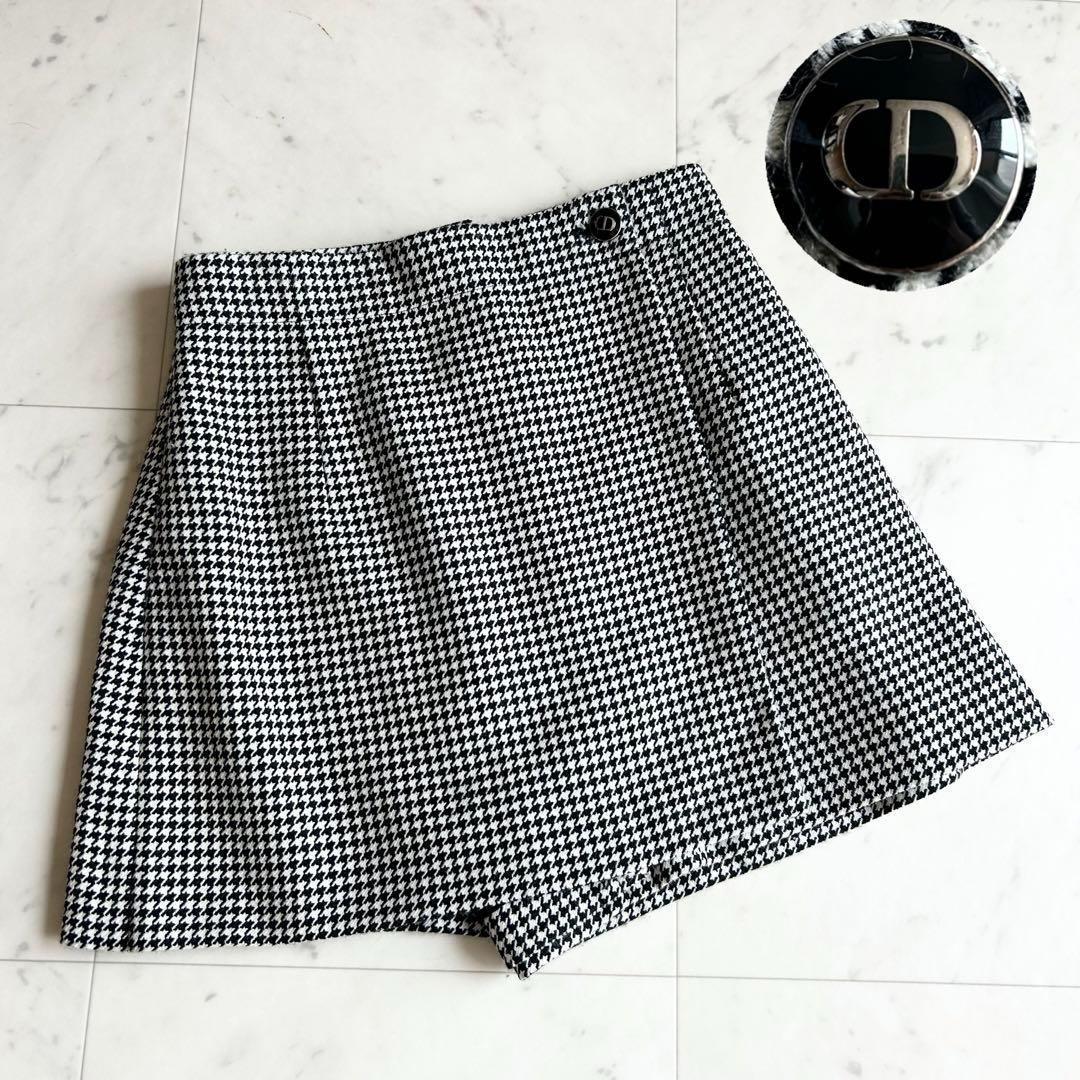 定価30万 Christian Dior 現行 千鳥 CDボタン スコート 36