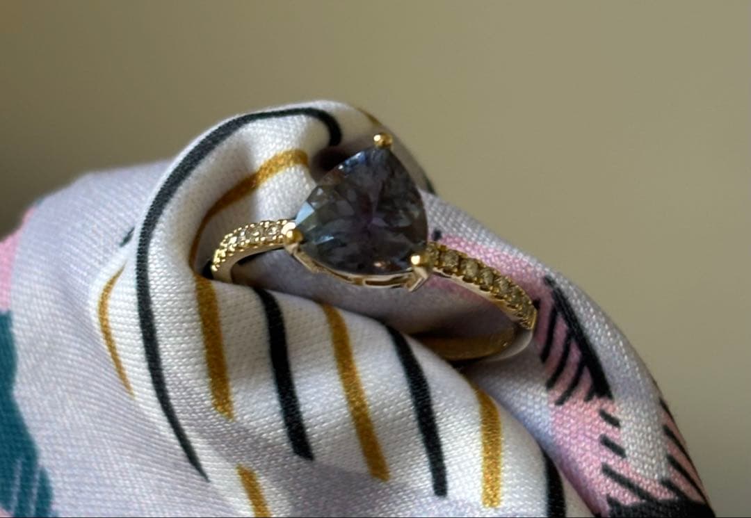 quarant’otto リング K18 ファンシーカラータンザナイト　ダイヤ