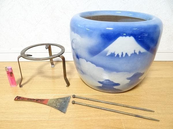 希少 アンティーク 富士山 富士柄 火鉢 蔵出し 骨董 昭和 レトロ 当時物