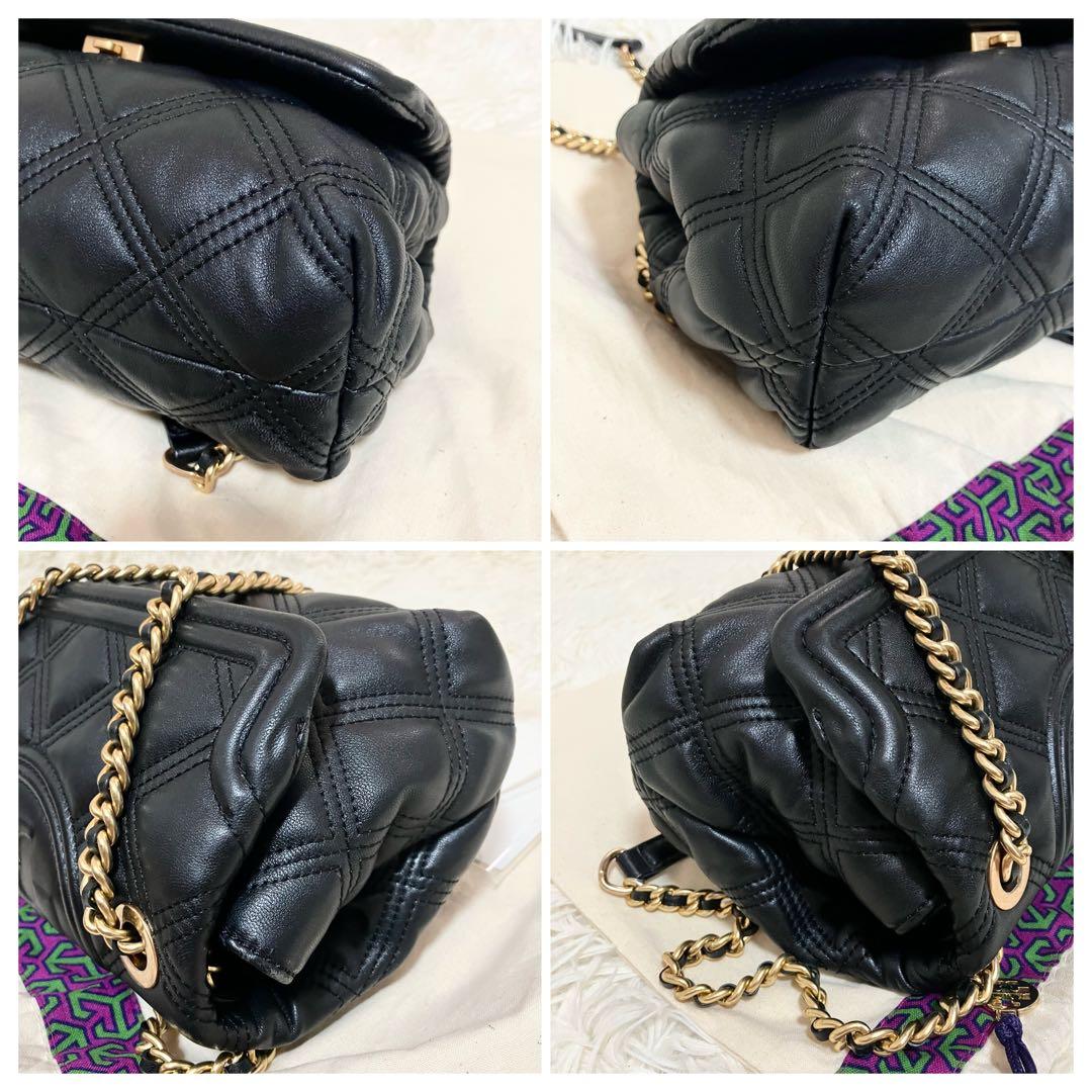 【良品】トリーバーチ＊キルティング ゴールドチェーン レザーブラック