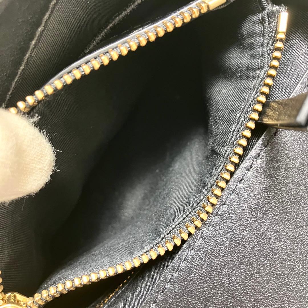 【良品】トリーバーチ＊キルティング ゴールドチェーン レザーブラック