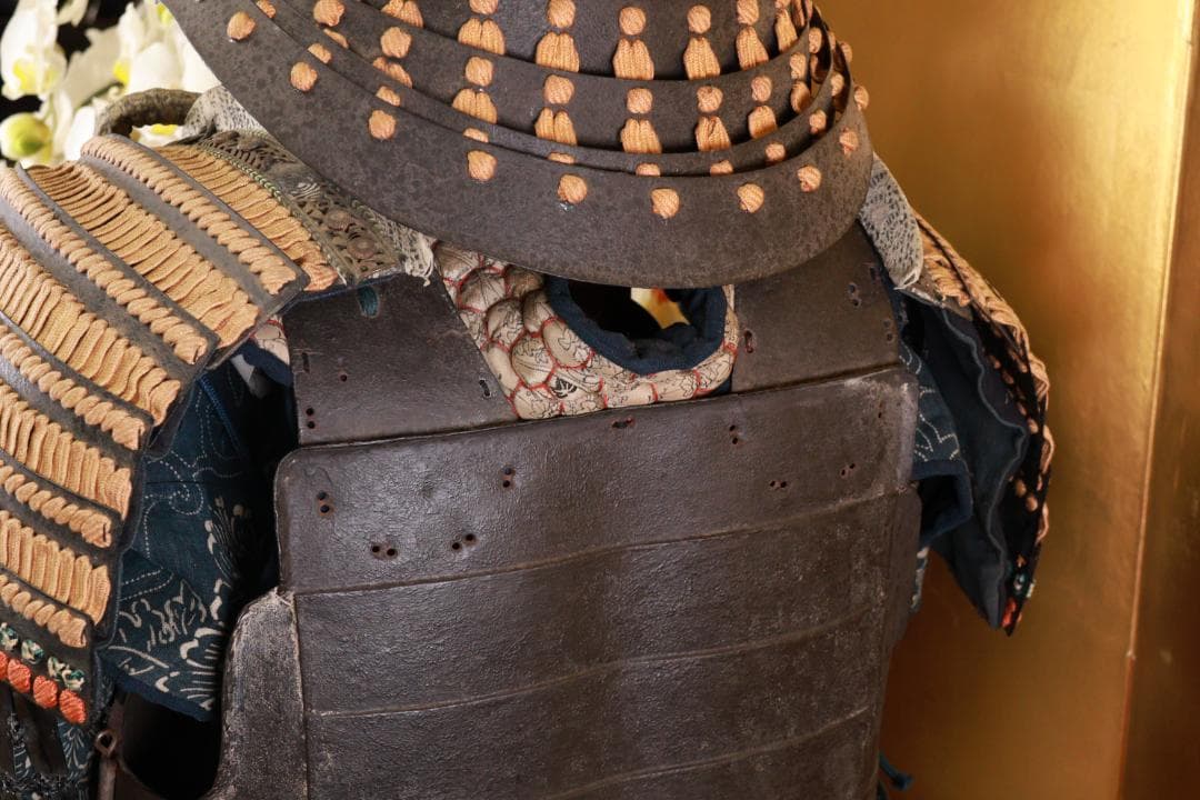 BE833　時代武具　日輪前立　鎧　甲冑一式　兜　五曜紋　鎧櫃