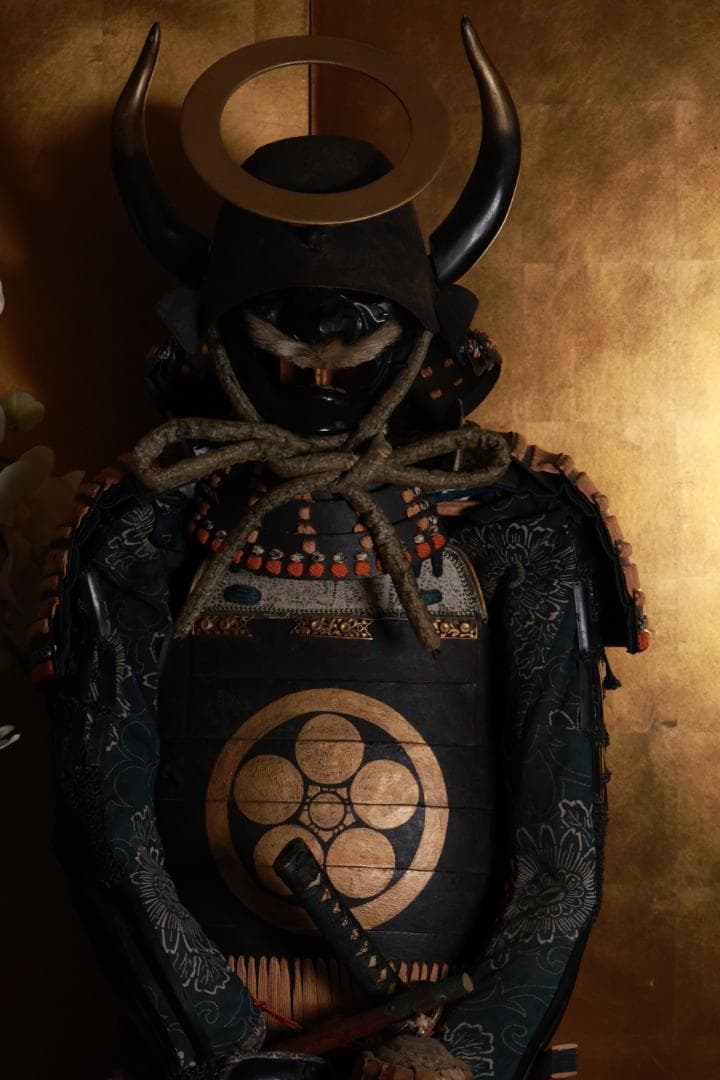 BE833　時代武具　日輪前立　鎧　甲冑一式　兜　五曜紋　鎧櫃