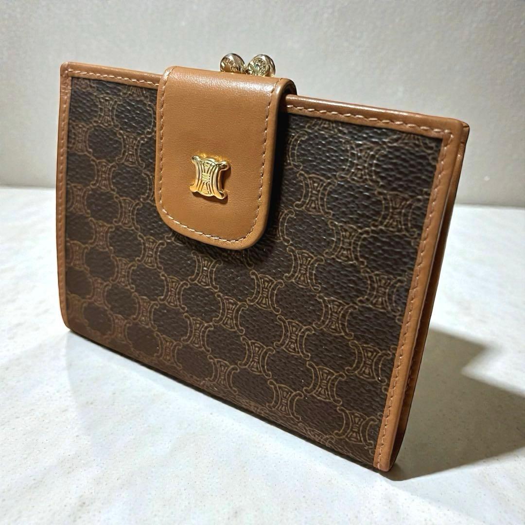 極美品✨未使用級セリーヌ マカダム トリオンフ 二つ折り財布 がま口 レディース