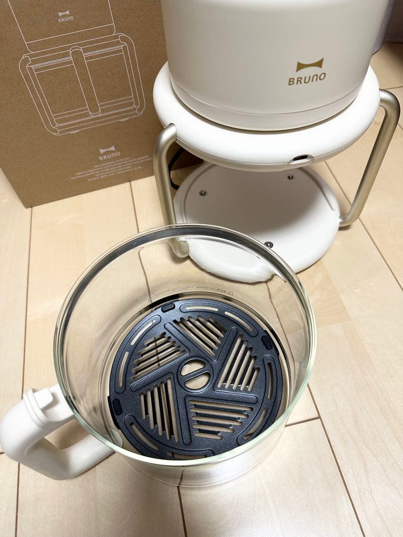BRUNO ガラスエアフライヤー アイボリー 箱あり