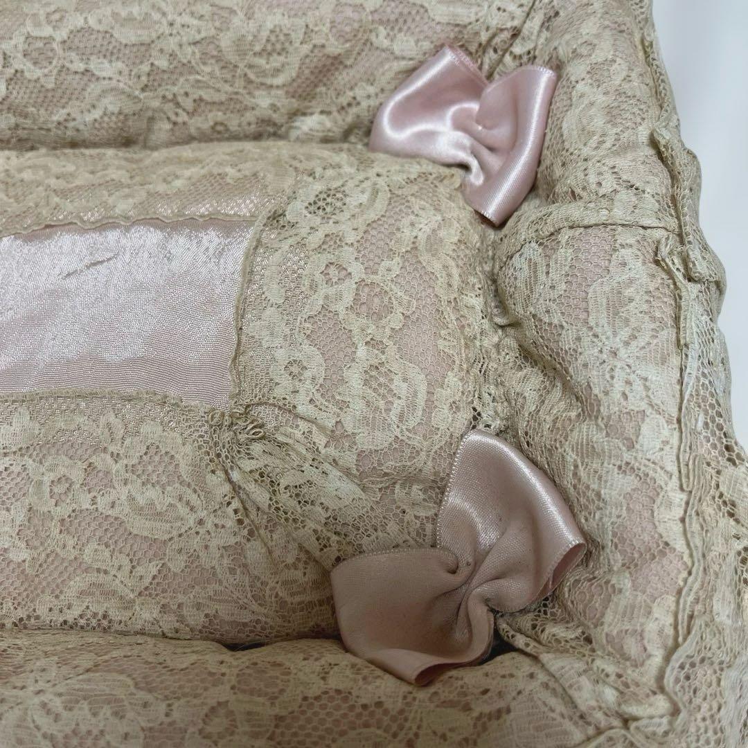 海外作家様♡アンティークレースカゴ装飾ドールベッド