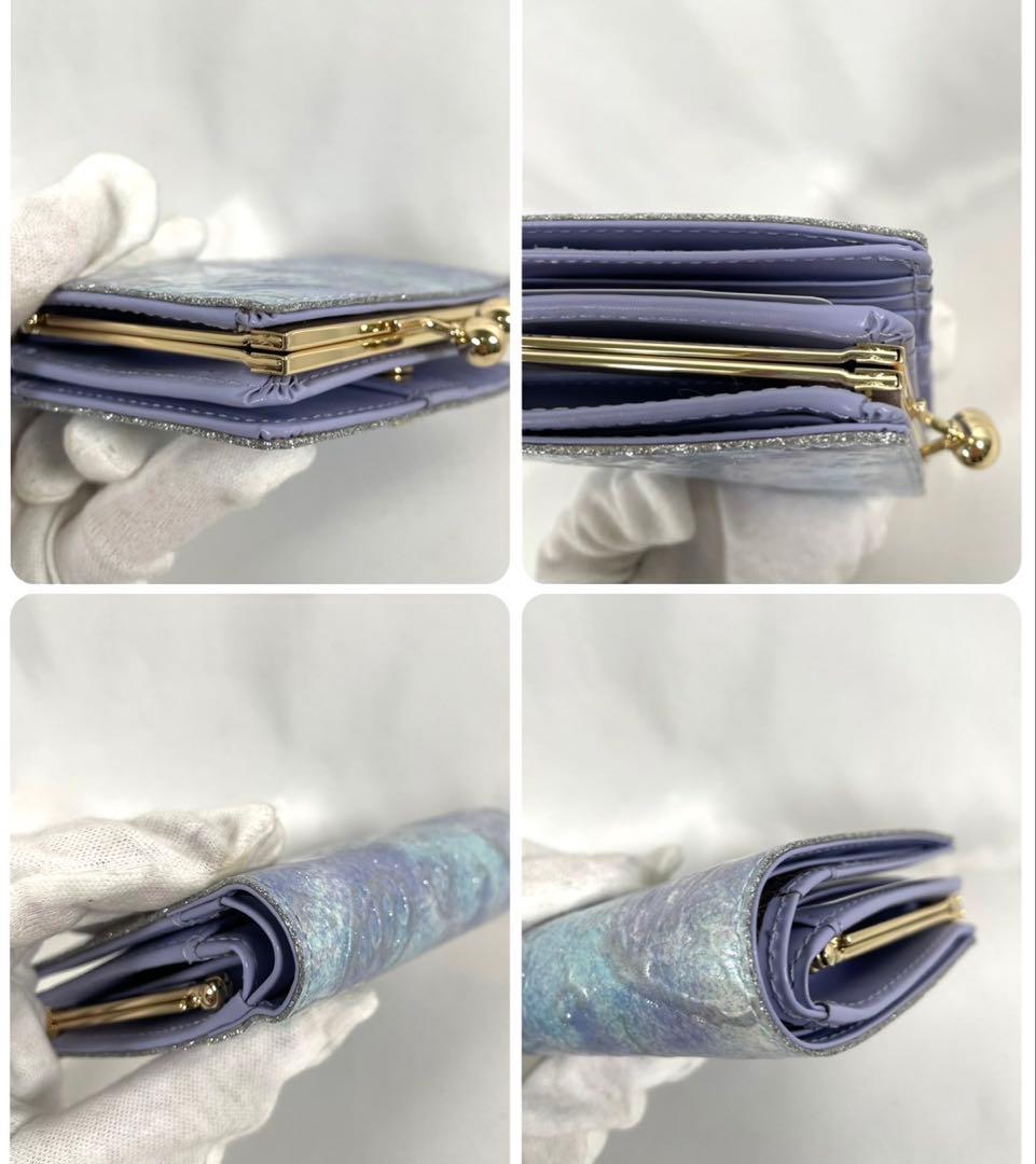 未使用 ANNA SUI アナスイ 二つ折り財布 がま口 パピヨン 蝶 エナメル