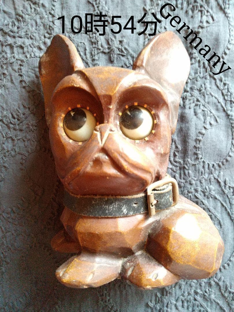 アンティーク目玉時計 シュナウザー犬