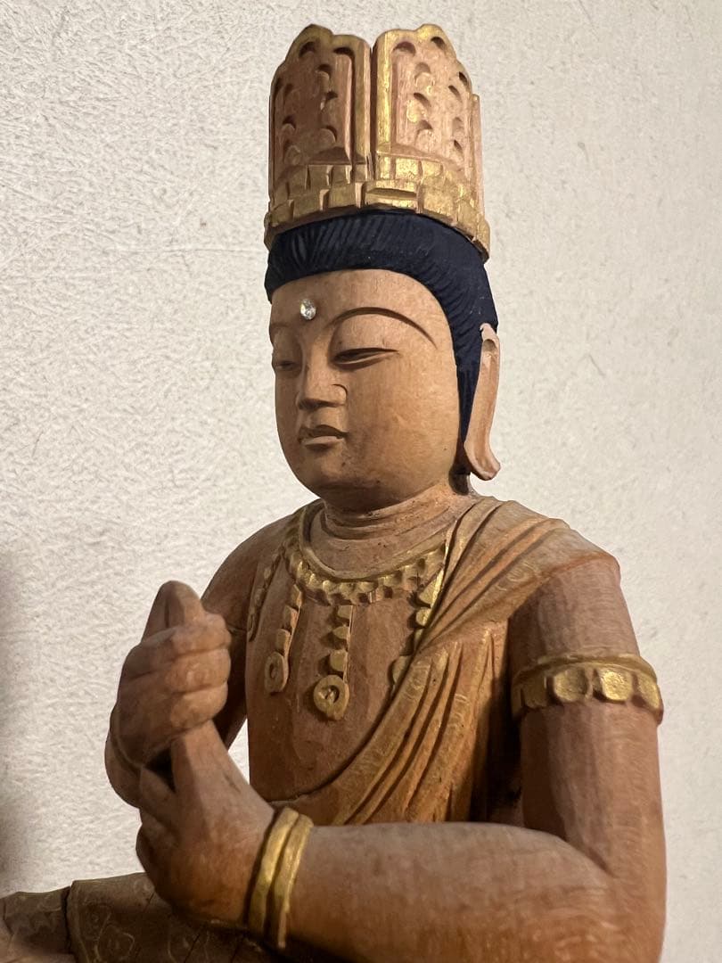 金剛界 大日如来坐像 念持仏 木彫 彩色 截金 仏像 仏教美術 骨董 古美術
