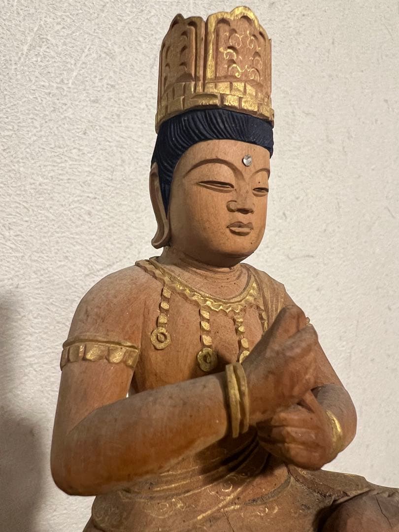 金剛界 大日如来坐像 念持仏 木彫 彩色 截金 仏像 仏教美術 骨董 古美術